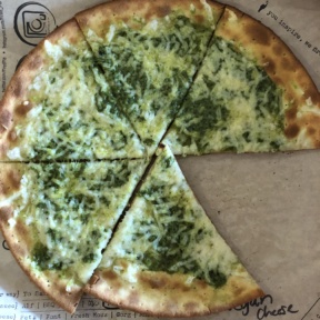Gluten-free pesto pizza from Fired Pie