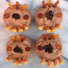 Halloween Dirt Cups with organic gummy candies