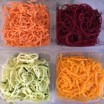 Butternut, beets, zucchini, and sweet potato spirals by Veggie Noodle Co