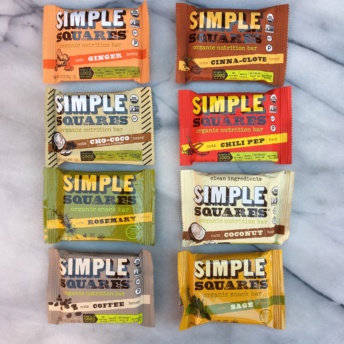 Organic nutrition bars by Simple Squares