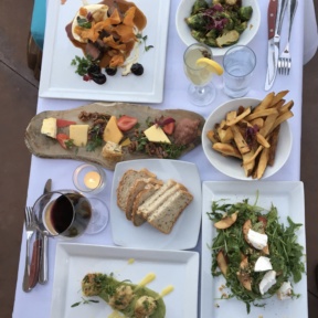 Gluten-free dinner spread from Aroha