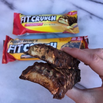 Gluten-free chocolate protein bars by FIT Crunch