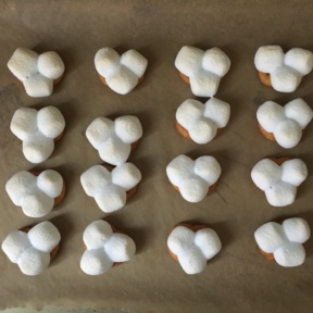 Caramel Pretzel S'mores with melted marshmallows