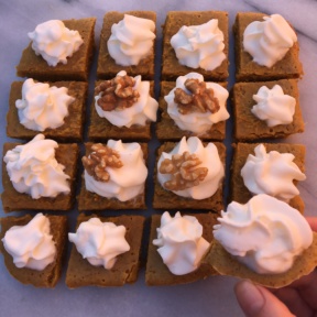 Gluten-free Pumpkin Squares with walnuts