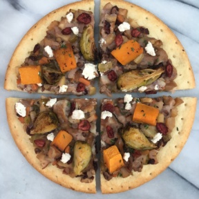 Gluten-free Thanksgiving Leftovers Pizza on Caulipower crust