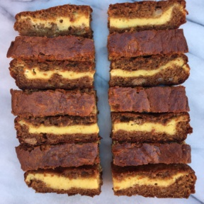 Slices of Cheesecake Stuffed Banana Bread