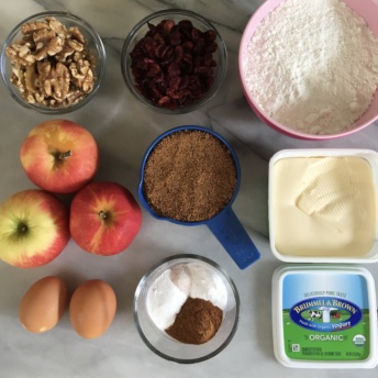 Ingredients to make Cran-Apple Muffins