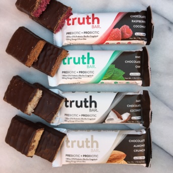 Four gluten-free bars by Truth Bar