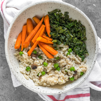 Gluten-free mushroom risotto from Veestro