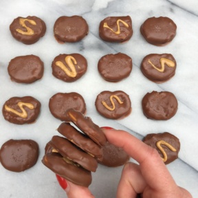 Stack of Chocolate Covered Peanut Butter Pretzels