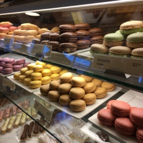 Assorted macarons from Le Panier