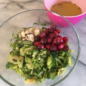 Making Shaved Brussels Sprouts Salad