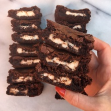 Gluten-free Peppermint Patty Stuffed Brownies