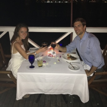 Jackie and Brendan eating at The Regency