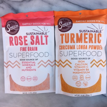 Gluten-free rose salt and turmeric from Suncore Foods