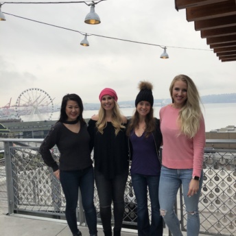 Jackie with friends at Pike Place Market