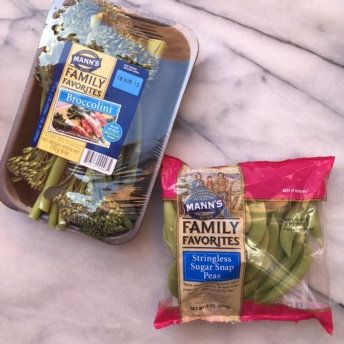 Broccolini and sugar snap peas from Mann's