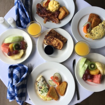 Breakfast spread from Club Sandals