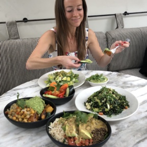 Jackie eating lunch at Gracias Madre