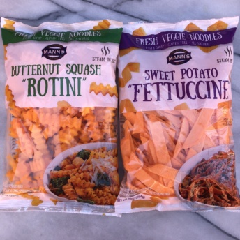 Butternut squash rotini and sweet potato fettuccine by Mann's