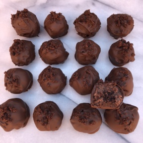 Gluten-free Brownie Truffles with paleo frosting