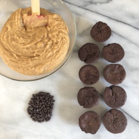 About to make Brownie Bites with Peanut Butter Frosting
