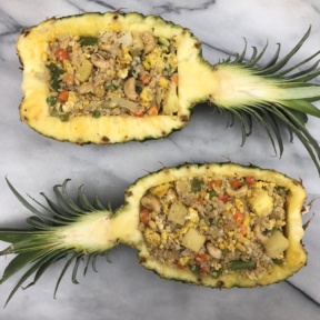 Cauliflower Fried Rice in Pineapple Boats