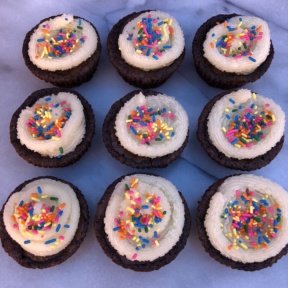 Sprinkle Filled Brownie Cupcakes