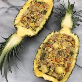 Gluten-free Cauliflower Fried Rice in Pineapple Boats