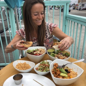 Jackie eating lunch at Tocaya