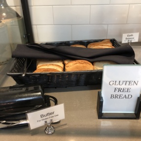 Gluten-free bread and toaster at Kitchen Table at 1440 Multiversity