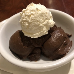 Gluten-free chocolate pudding from Ella's Pizza