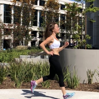 Jackie running in Santa Monica