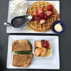 Gluten-free waffle and sandwich from Tryst