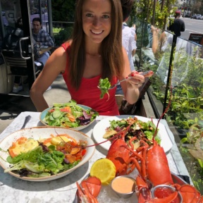 Jackie eating at Herringbone