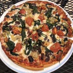 Vegetarian pizza from Pete's New Haven Style Apizza