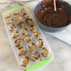 Making gluten-free Chocolate Covered Cookie Dough