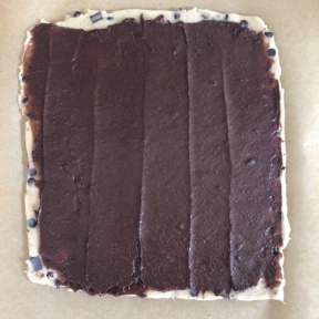 Cookie dough and brownie batter for Brownie Swirl Cookies