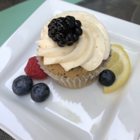 Gluten-free lemon blackberry poppyseed babycake from Petunia's Pies & Pastries