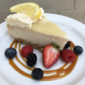 Gluten-free vegan lemon cheesecake from Petunia's Pies & Pastries