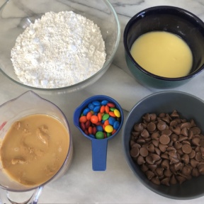 Ingredients for M&M Peanut Butter Truffles