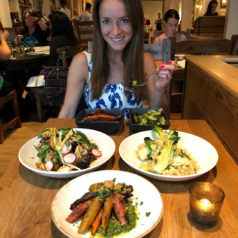 Jackie eating dinner at The Little Beet Table