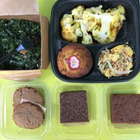 Gluten-free veggies and baked goods from Hu Kitchen