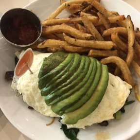 Gluten-free omelette and fries from Friedman's