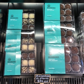 Boxes of gluten-free brigadeiros from TAP