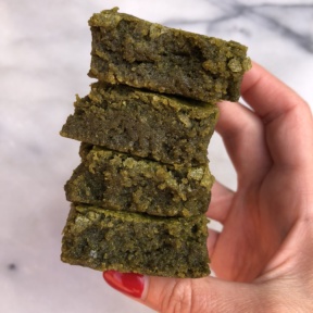Stack of gluten-free Matcha Cake
