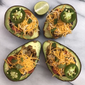 Taco Stuffed Avocados with chicken and cheese