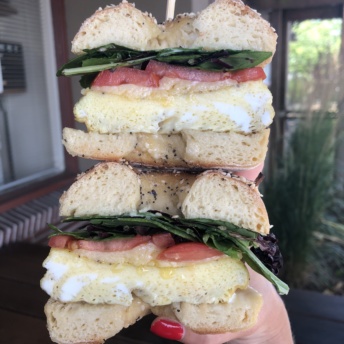 Gluten-free bagel sandwich at New Cascadia