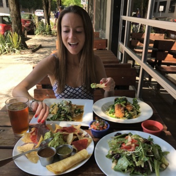 Jackie eating at Verde Cocina