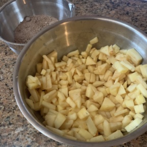 Making the filling for Apple Pie